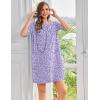 image:imageEkouaer Cotton Nightgowns for Women Short Sleeve Sleep Shirts Crew Neck Night Dress Nightshirt with Pockets S2XLPurple
