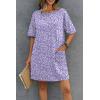 image:imageEkouaer Cotton Nightgowns for Women Short Sleeve Sleep Shirts Crew Neck Night Dress Nightshirt with Pockets S2XLPurple