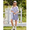 image:imageEkouaer Cotton Nightgowns for Women Short Sleeve Sleep Shirts Crew Neck Night Shirts Soft Color Block Night GownFloral Purple