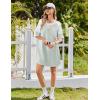 image:imageEkouaer Cotton Nightgowns for Women Short Sleeve Sleep Shirts Crew Neck Night Shirts Soft Color Block Night GownLight Green