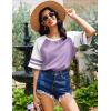 image:imageEkouaer Cotton Nightgowns for Women Short Sleeve Sleep Shirts Crew Neck Night Shirts Soft Color Block Night GownLight Purple