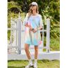 image:imageEkouaer Cotton Nightgowns for Women Short Sleeve Sleep Shirts Crew Neck Night Shirts Soft Color Block Night GownTie Dye Pink