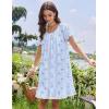 image:imageEkouaer Cotton Nightgowns for Women Vintage Victorian Night Gowns Short Sleeve Sleep Shirts Lace Sleep Dress Soft SleepwearFloral Blue