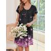 image:imageEkouaer House Dress for Women with Pockets Short Sleeve Moo Moos Plus Size Nightgowns Floral Print Mumu DressesCherry Blossoms Black
