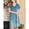image:imageEkouaer House Dress for Women with Pockets Short Sleeve Moo Moos Plus Size Nightgowns Floral Print Mumu DressesFloral Blue Green