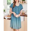 image:imageEkouaer House Dress for Women with Pockets Short Sleeve Moo Moos Plus Size Nightgowns Floral Print Mumu DressesFloral Blue Green