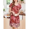image:imageEkouaer House Dress for Women with Pockets Short Sleeve Moo Moos Plus Size Nightgowns Floral Print Mumu DressesFloral Red