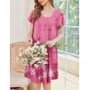 image:imageEkouaer House Dress for Women with Pockets Short Sleeve Moo Moos Plus Size Nightgowns Floral Print Mumu DressesFlower Pink
