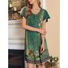 image:imageEkouaer House Dress for Women with Pockets Short Sleeve Moo Moos Plus Size Nightgowns Floral Print Mumu DressesNew Floral Green