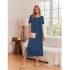 image:imageEkouaer Long Nightgowns for Women 3 Pack Night Gown Short Sleeve House Dress V Neck Lounge Dress Plus Size Sleep ShirtsBlack FloralGreyBlue