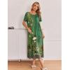 image:imageEkouaer Long Nightgowns for Women 3 Pack Night Gown Short Sleeve House Dress V Neck Lounge Dress Plus Size Sleep ShirtsBlackBlack Pink FloralGreen Floral