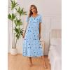 image:imageEkouaer Long Nightgowns for Women 3 Pack Night Gown Short Sleeve House Dress V Neck Lounge Dress Plus Size Sleep ShirtsBlue Moon StarPurple StarPink Floral