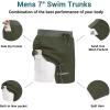image:imageEkouaer Mens 7 Swim Trunks Swimwear Zip Pockets Beach Board Shorts Bathing Suits with Mesh LiningC Army Green