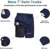image:imageEkouaer Mens 7 Swim Trunks Swimwear Zip Pockets Beach Board Shorts Bathing Suits with Mesh LiningNavy Blue