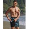 image:imageEkouaer Mens 7 Swim Trunks Swimwear Zip Pockets Beach Board Shorts Bathing Suits with Mesh LiningZ Black Blue Leaf