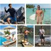 image:imageEkouaer Mens 7 Swim Trunks Swimwear Zip Pockets Beach Board Shorts Bathing Suits with Mesh LiningZ Gray Leaves