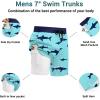 image:imageEkouaer Mens 7 Swim Trunks Swimwear Zip Pockets Beach Board Shorts Bathing Suits with Mesh LiningZ Green Shark