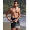 image:imageEkouaer Mens 7 Swim Trunks Swimwear Zip Pockets Beach Board Shorts Bathing Suits with Mesh LiningZ Stripes Black Gray