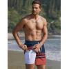 image:imageEkouaer Mens 7 Swim Trunks Swimwear Zip Pockets Beach Board Shorts Bathing Suits with Mesh LiningZ Stripes Navy Red