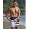 image:imageEkouaer Mens 7 Swim Trunks Swimwear Zip Pockets Beach Board Shorts Bathing Suits with Mesh LiningZ Stripes Navy White