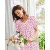 image:imageEkouaer Moo Moos for Women House Dress With Pockets Cotton Nightgowns Short Sleeve Night gowns Embroidered Mumu DressPink Floral