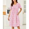 image:imageEkouaer Moo Moos for Women House Dress With Pockets Cotton Nightgowns Short Sleeve Night gowns Embroidered Mumu DressPink Floral