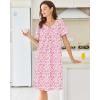 image:imageEkouaer Moo Moos for Women House Dress With Pockets Cotton Nightgowns Short Sleeve Night gowns Embroidered Mumu DressPink Floral