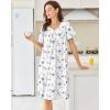 image:imageEkouaer Moo Moos for Women House Dress With Pockets Cotton Nightgowns Short Sleeve Night gowns Embroidered Mumu DressWhite Flowers