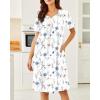 image:imageEkouaer Moo Moos for Women House Dress With Pockets Cotton Nightgowns Short Sleeve Night gowns Embroidered Mumu DressWhite Flowers