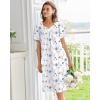 image:imageEkouaer Moo Moos for Women House Dress With Pockets Cotton Nightgowns Short Sleeve Night gowns Embroidered Mumu DressWhite Flowers