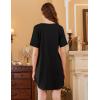 image:imageEkouaer Nightgowns for Women 3 Pack Sleep Shirts Short Sleeve Nightshirt Pullover Nightdress Soft Sleepwear SXXXLBlackLight GreyLeopard
