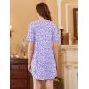 image:imageEkouaer Nightgowns for Women 3 Pack Sleep Shirts Short Sleeve Nightshirt Pullover Nightdress Soft Sleepwear SXXXLBlue StarsPink FloralsPurple Abstract Dots