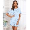 image:imageEkouaer Nightgowns for Women 3 Pack Sleep Shirts Short Sleeve Nightshirt Pullover Nightdress Soft Sleepwear SXXXLBlue StarsPink FloralsPurple Abstract Dots