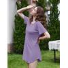 image:imageEkouaer Nightgowns for Women 3 Pack Sleep Shirts Short Sleeve Nightshirt Pullover Nightdress Soft Sleepwear SXXXLNavy BlueLilacLeopard
