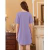 image:imageEkouaer Nightgowns for Women 3 Pack Sleep Shirts Short Sleeve Nightshirt Pullover Nightdress Soft Sleepwear SXXXLNavy BlueLilacLeopard