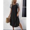 image:imageEkouaer Nightgowns for Women Bamboo Viscose House Dress Long Night Gowns Short Sleeve Sleepdress Soft Sleepwear S4XLBlack