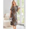 image:imageEkouaer Nightgowns for Women Bamboo Viscose House Dress Long Night Gowns Short Sleeve Sleepdress Soft Sleepwear S4XLBrown Leopard