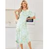 image:imageEkouaer Nightgowns for Women Bamboo Viscose House Dress Long Night Gowns Short Sleeve Sleepdress Soft Sleepwear S4XLCyan White Florals
