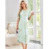 image:imageEkouaer Nightgowns for Women Bamboo Viscose House Dress Long Night Gowns Short Sleeve Sleepdress Soft Sleepwear S4XLCyan White Florals