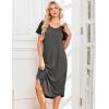 image:imageEkouaer Nightgowns for Women Bamboo Viscose House Dress Long Night Gowns Short Sleeve Sleepdress Soft Sleepwear S4XLDark Grey