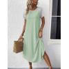 image:imageEkouaer Nightgowns for Women Bamboo Viscose House Dress Long Night Gowns Short Sleeve Sleepdress Soft Sleepwear S4XLLight Green