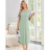 image:imageEkouaer Nightgowns for Women Bamboo Viscose House Dress Long Night Gowns Short Sleeve Sleepdress Soft Sleepwear S4XLLight Green