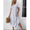 image:imageEkouaer Nightgowns for Women Bamboo Viscose House Dress Long Night Gowns Short Sleeve Sleepdress Soft Sleepwear S4XLLight Grey Stars