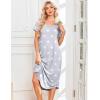 image:imageEkouaer Nightgowns for Women Bamboo Viscose House Dress Long Night Gowns Short Sleeve Sleepdress Soft Sleepwear S4XLLight Grey Stars
