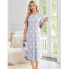 image:imageEkouaer Nightgowns for Women Bamboo Viscose House Dress Long Night Gowns Short Sleeve Sleepdress Soft Sleepwear S4XLLight Grey Stars