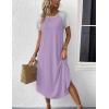 image:imageEkouaer Nightgowns for Women Bamboo Viscose House Dress Long Night Gowns Short Sleeve Sleepdress Soft Sleepwear S4XLLilac