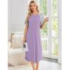 image:imageEkouaer Nightgowns for Women Bamboo Viscose House Dress Long Night Gowns Short Sleeve Sleepdress Soft Sleepwear S4XLLilac