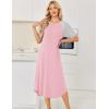image:imageEkouaer Nightgowns for Women Bamboo Viscose House Dress Long Night Gowns Short Sleeve Sleepdress Soft Sleepwear S4XLPink