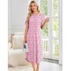 image:imageEkouaer Nightgowns for Women Bamboo Viscose House Dress Long Night Gowns Short Sleeve Sleepdress Soft Sleepwear S4XLPink Florals