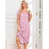 image:imageEkouaer Nightgowns for Women Bamboo Viscose House Dress Long Night Gowns Short Sleeve Sleepdress Soft Sleepwear S4XLPink Florals